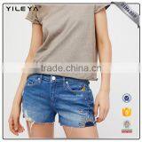 2017 Fashion Embroidered Denim Short Woman thumbnail-1