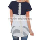 Latest Custom Fashion Ladies Short Sleeve Blouses for Wholesale 2017 thumbnail-4