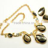 Gorgeous Fashion Rhinestone Drop Crystal Glass Necklace Earring Jewelry Set thumbnail-3