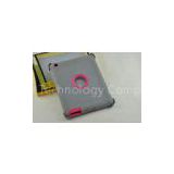 Apple Gray / Pink Ipad Hard Shell Cover , TPE 3 Layers For Ipad 4