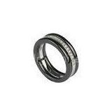 Ceramic Silver Band Ring For Ladies , 925 Silver Rings Size # 56 CSR0040