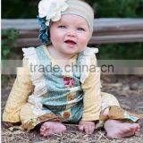 2016 Handmade Fall Girls Knitted Cotton Clover Infant Romper thumbnail-5