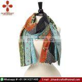 Wholesale Vintage Pure Cotton Sari Kantha Scarves