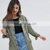 Wholesale Ladies Winter Jacket Custom Women Clothes Woman Army Green Winter Bomber Jacket thumbnail-2