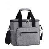 420D Nylon Outdoor Shoulder Portable Medium Size Dark Gray Thermal Reusable Cans Cooler Bag With Inside Liner thumbnail-1