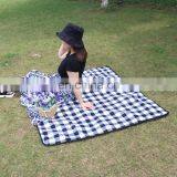 Portable Checked Design Waterproof Fleece Blanket thumbnail-2