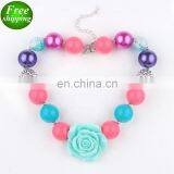 High Quality Dressed up Chunky Necklace Beadings Sweet Flower Plastic Baby Girl Necklace FREE SHIP thumbnail-1