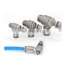 Quick-Plug Joint Tube Water Hose Pneumatic Push in Fittings Air Flow Speed Control Valve