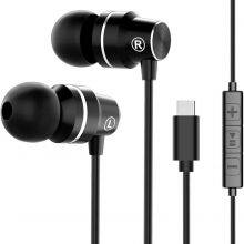 Type-C Earphones Hi-Fi Digital Stereo Metal In-Ear Headphones Stereo Bass Noise