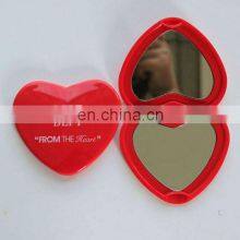 Customized Travel Double Side Folding Plastic Heart Shaped Compact Mirror thumbnail-2
