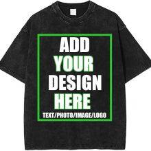 Custom Oversized T-Shirt Add Your Own Photo and Text Washed Vintage T-Shirt