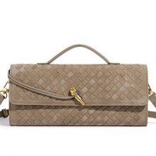 Handmade Woven Accordion Bag for Women, Crossbody Monk Strap Bag, Horizontal Clutch Evening Bag, Versatile Shoulder and Crossbod thumbnail-3