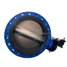 DN800 Pn16 Worm Gear/Electric Actuator Ductile Iron EPDM NBR Seat Flange Type Butterfly Valve thumbnail-1
