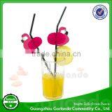 Decorative Plastic Flamingo Colored Swizzle Cocktail Drink Straws thumbnail-1