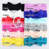 Handmade Solid Cotton Fabric Headband With Big Bowknot, Baby Messy Bow Tie Elastic Head Wrap, Baby Good Strength Hair Band thumbnail-6