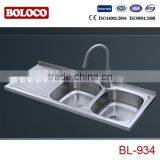One-piece Extending Double Bowl Kitchen Sink With Drainboard BL-934 thumbnail-3
