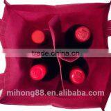 China Supplier Factory Price Red Non Woven 4 Bottle Wine Tote Bag thumbnail-2