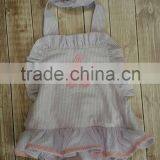 2015 Hot Sale Gingham Seersucker Ruffle Shirt for USA Children Blouses thumbnail-1