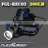 Aluminum Rechargeable 2x18650 Sport DV 5w Led Video Headlamp