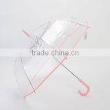 Transparent Clear POE Plastic Pretty Umbrella With Lace for Girls