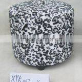 Fabric Leopard Round Ottoman Stool thumbnail-1