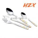 Stainless Steel Spoon Set and Fork With Flower Pattern