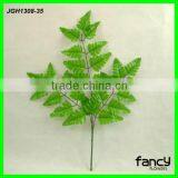 Cheap 3 Heads 9 Branches Artificial Green Leaves for Sale