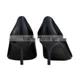 Mid High Heel Pointed Toe Classic Ladies Breatheable PU Lining Comfortable Black Sheep Skin Pump Shoes thumbnail-3