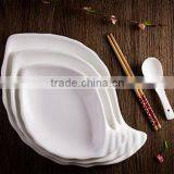 Ceramic Dinner Bamboo Shoots Shape White Irregular Plate for Restaurant Wedding Home