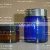 amber green blue round skin care cream glass canister