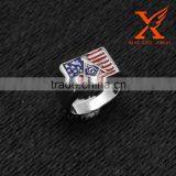 In Stock New Hot Sale Stainless Steel American Flag Symbol Freemason Masonic Silicone Wedding Rings for Men thumbnail-1
