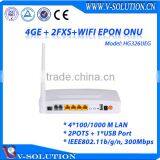 4GE+2FXS+USB Port+WiFi EPON ONU Triple Play Device Supported SIP Protocol