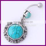 Wholesale Large Gem Tribal Style Earth Planet Belly Button Piercing Rings thumbnail-2