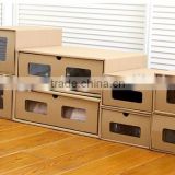 Creative shoe paper box with pp clear window with drawer type for women and men