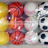 6.3cm PU Foam Stress Foam Toy Soccer Balls Sponge Neon Color Rubber Balls thumbnail-1