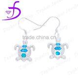 Marine Animals Earrings Opal Sea Turtle Shaped Silver Earrings thumbnail-1