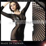 Sexy Fishnet Long Sleeve Bud Mini Dress Lingerie