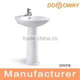 Hot Sale! Middle East Style Ceramic Bathroom Wash Sinks Pedestal Basin Ideal Standard Basin DW316