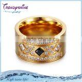 OEM Manufacturer Gold Stainless Steel Birthstone Ring thumbnail-1