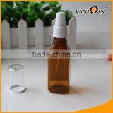 Empty 3oz Amber PET Plastic Bottle With Fine Mist Sprayer Wholesale thumbnail-2