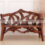 Southeast Asia Style Root Carved Double Seater Chair, Wood Carved Decorative Leisure Chair (BF01-X1164) thumbnail-3