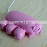 2015 Best Selling Pig Shape USB Hub Creative 3 USB Connect Computer USB Hub thumbnail-3