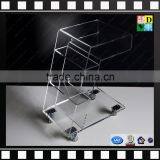 Acrylic moveable side table crystal PMMA luxury coffee table modern acrylic trolley with wheels from china manufacturer