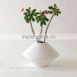 Glazed Indoor Planter in White. thumbnail-1