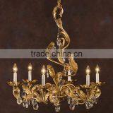 Antique Golden Finished Wrought Iron Pendant Light With Crystal for Kids Room Decoration - BF07-80115 thumbnail-1