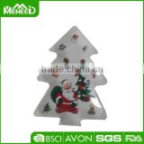 Holiday products ceramic like plastic decorative christmas tree plate