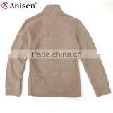 Custom Oem Creamy White Plain Zipper-up Warm Windproof Polar Fleece Men's Coat thumbnail-2