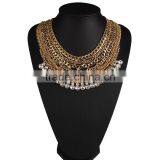 Multilayer Out Chain With Rhinestone Gems Pendant Chunky Choker Necklace thumbnail-1