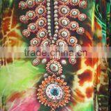 SILK DIGITAL Print Embellished Kaftan CAFTAN Tunic Poncho Blouse thumbnail-4