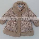 Winter Baby Girl Printed Fur Collar Over Coat thumbnail-1